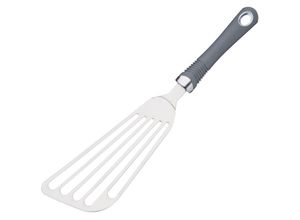 5028250694553 - Professional - Kochspatel de mit Rillen Soft Touch Griff Silber Grau 315 cm (125) - Kitchencraft