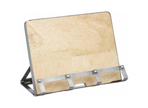 5028250700469 - Industrieller Küchenbuch- und Tablet-Ständer Metall   Holz 26 x 21 cm