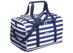 5028250702470 - We Love Summer Extra-Large Nautical-Striped Family Cool Bag 30 l (65 gal) - Navy Blue White - Kitchencraft