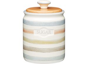 5028250704597 - Kitchen Craft Classic de Ceramic Striped Sugar Container 800 ml 28 FL OZ Farbe Cream