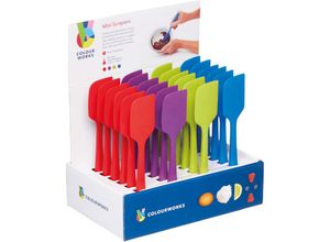 5028250829160 - Colourworks - brights Display mit 24 farblich sortierten Mini-Löffelspateln aus Silikon