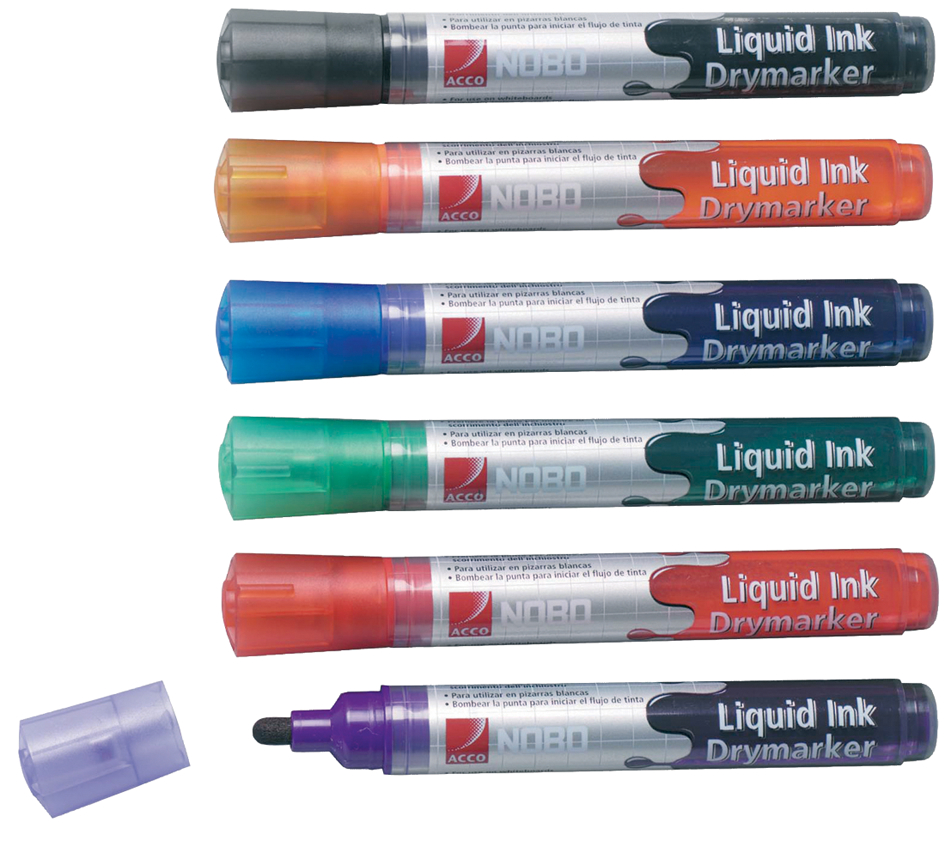 5028252119719 - Liquid Ink - marker - black red blue green orange purple (pack of 6)