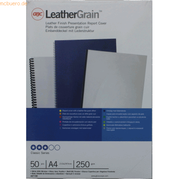 5028252218030 - Deckblatt LeatherGrain A4 mit und ohne Fenster Karton VE=50 Stück