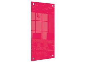 5028252620956 - Kleines Wandmontierbares Whiteboard 1915605 Trocken Abwischbar Glasoberfläche Rahmenlos 300 x 600 mm Rot