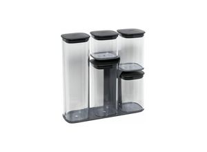 5028420810714 - Vorratsdose JOSEPH Podium Lebensmittelaufbewahrungsbehälter grau (grau transparent) Vorratsdosen luftdichtschließender Deckel19L13L900ml500ml