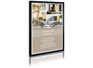 5028486109357 - - Posterrahmen 61 x 915 cm Holzdekor schwarz mit Rückwand und bruchsicherem pvc Glas Profilbreite 30mm