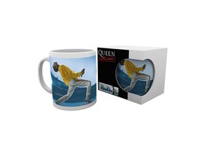 5028486391479 - Queen Tasse Wembley Freddie Mercury weiß bedruckt Keramik Fassungsvermögen ca 315 ml in Geschenkkarton