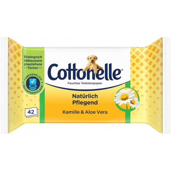 5029053583891 - Toilettenpapier Natürlich Pflegend Kamille und Aloe Vera 6403545001 1-lagig weiß 42 Blatt   Packung 5029053583891 Cottonel 42 Tuch