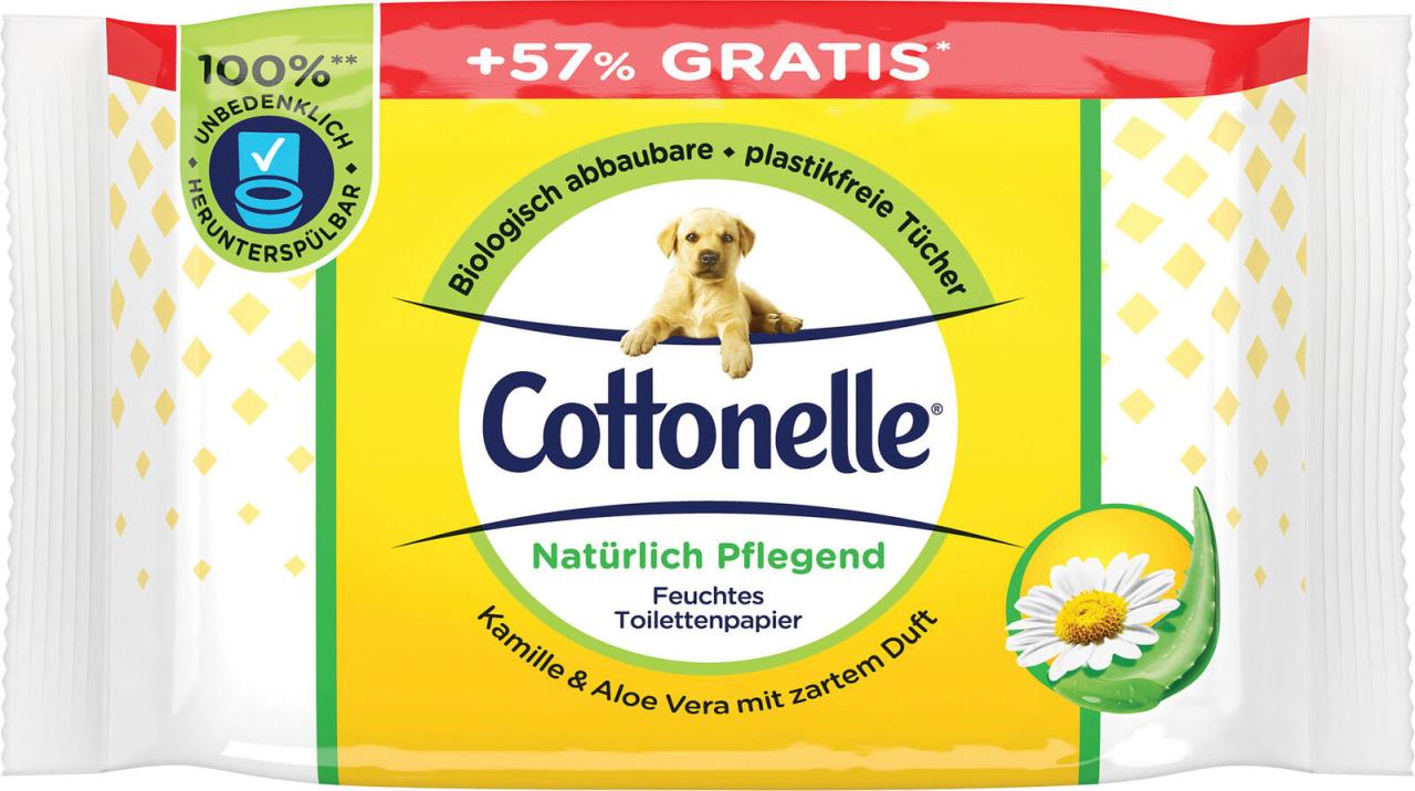 5029054250181 - Toilettenpapier feucht Natürlich Pflegend Kamille und Aloe Vera 5814296005 1-lagig weiß 66 Blatt   Packung 5029054250181  66 Tuch