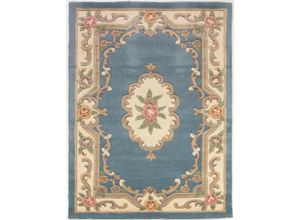 5031193108377 - Wollteppich FLAIR RUGS Aubusson Teppiche Gr B L 150 cm x 240 cm 10 mm 1 St blau Esszimmerteppiche