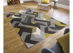 5031193655376 - Teppich FLAIR RUGS AURORA Teppiche Gr B L 120 cm x 170 cm 11 mm 1 St gelb (ocker) Esszimmerteppiche Handgeschnitzt