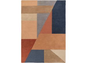 5031193677026 - Wollteppich FLAIR RUGS Alwyn Teppiche Gr B L 200 cm x 290 cm 10 mm 1 St orange Esszimmerteppiche Geometrisch