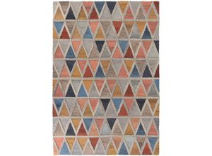 5031193677415 - Wollteppich FLAIR RUGS Moretz Teppiche Gr B L 200 cm x 290 cm 10 mm 1 St bunt (multi) Esszimmerteppiche 100% Wolle geometrisches Muster mehrfarbig fußbodenheizungsgeeignet