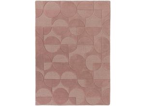 5031193679068 - Wollteppich FLAIR RUGS Gigi Teppiche Gr B L 120 cm x 170 cm 8 mm 1 St rosa Esszimmerteppiche aus 100% Wolle geometrisches Design fußbodenheizungsgeeignet