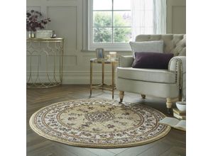 5031193683935 - Teppich FLAIR RUGS Sherborne Teppiche Gr Ø 133 cm 8 mm 1 St beige Orientalische Muster