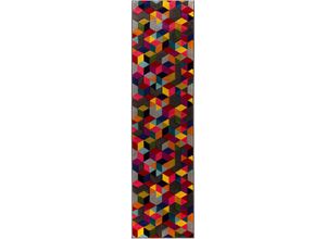 5031193685540 - Läufer FLAIR RUGS Dynamic Teppiche Gr B L 66 cm x 230 cm 10 mm 1 St bunt (multi) Küchenläufer fußbodenheizungsgeeignet geometrisches Design Cube Muster Läufer