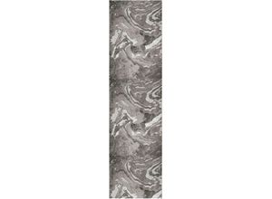 5031193692104 - Läufer FLAIR RUGS Marbled Teppiche Gr B L 60 cm x 230 cm 12 mm 1 St silberfarben Küchenläufer dezenter Glanz mehrfarbig modernes Marmor-Design Teppichläufer