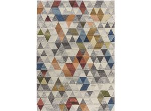 5031193696591 - Wollteppich FLAIR RUGS Amari Teppiche Gr B L 160 cm x 230 cm 10 mm 1 St bunt (multi) Esszimmerteppiche mit Hoch-Tief-Effekt aus 100% Wolle grafische & geometrische Muster