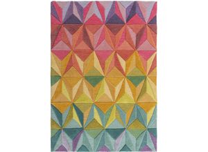 5031193698380 - Wollteppich FLAIR RUGS Reverie Teppiche Gr B L 120 cm x 170 cm 10 mm 1 St bunt (multi) Esszimmerteppiche aus Naturfaser 100% Wolle mehrfarbig geometrisches Muster