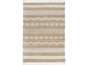 5031193710402 - Teppich FLAIR RUGS Medina Teppiche Gr B L 120 cm x 170 cm 12 mm 1 St beige (natur) Baumwollteppiche Boho-Look aus Naturfasern wie Wolle & Jute