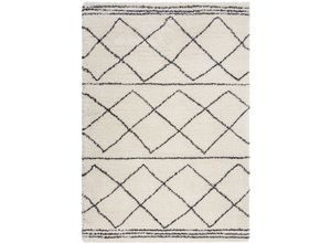 5031193710518 - Hochflor-Teppich FLAIR RUGS Kush Berber Teppiche Gr B L 120 cm x 170 cm 30 mm 1 St beige (creme) Esszimmerteppiche geometrisches Muster im Boho Look