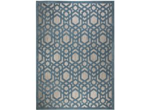 5031193741895 - Teppich FLAIR RUGS Oro Teppiche Gr B L 160 cm x 230 cm 4 mm 1 St blau Esszimmerteppiche fußbodenheizungsgeeignet samtartiger Flor geometrisch gemustert