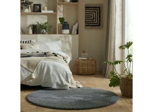 5031193748696 - Teppich FLAIR RUGS Fluffy Teppiche Gr Ø 180 cm 23 mm 1 St grau Esszimmerteppiche