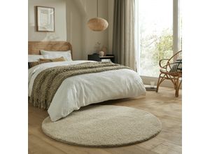 5031193748757 - Teppich FLAIR RUGS Fluffy Teppiche Gr Ø 180 cm 23 mm 1 St beige (natur) Esszimmerteppiche