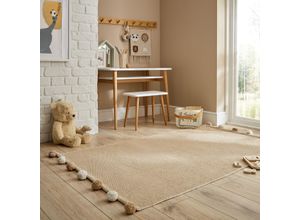 5031193757476 - Teppich FLAIR RUGS Kinder Pom Teppiche Gr B L 100 cm x 150 cm 5 mm 1 St beige (natur) Baumwollteppiche Wendbarer Teppich