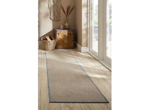 5031193758220 - Teppich FLAIR RUGS Jute Diamond Teppiche Gr B L 60 cm x 600 cm 4 mm 1 St blau Esszimmerteppiche Jute Teppich