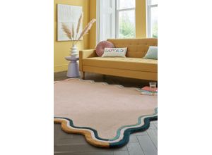 5031193759562 - Wollteppich FLAIR RUGS Leo Scallop Teppiche Gr B L 120 cm x 170 cm 25 mm 1 St bunt Esszimmerteppiche Woll Border Teppich