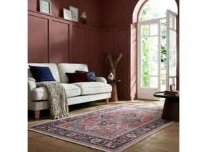 5031193760131 - Teppich FLAIR RUGS Windsor Teppiche Gr B L 160 cm x 230 cm 4 mm 1 St rot Esszimmerteppiche Waschbarer Teppich