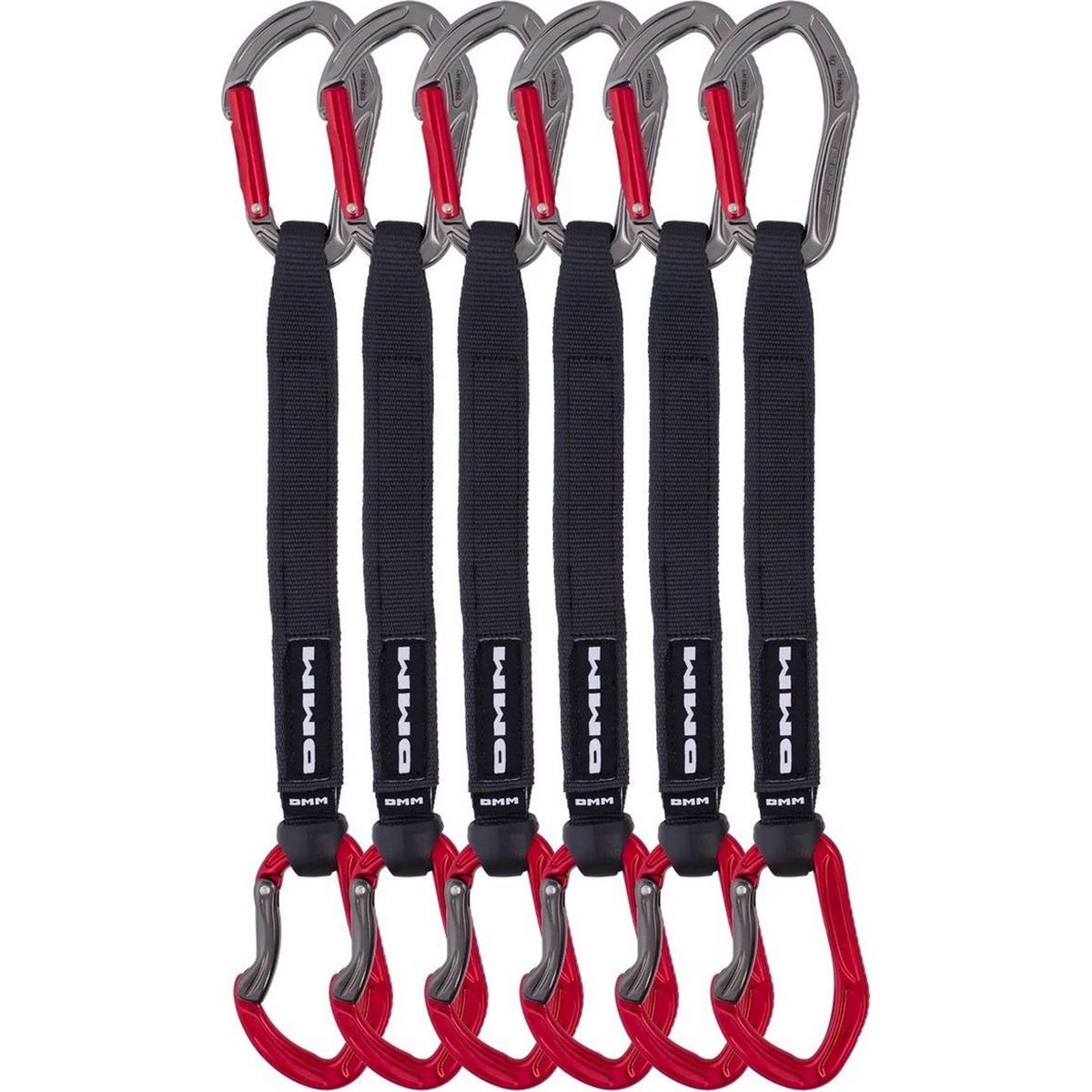 5031290226028 - 6er-Pack Alpha Sport Expressschlingen 25cm Rot für Sportklettern - rutschfeste Karabiner