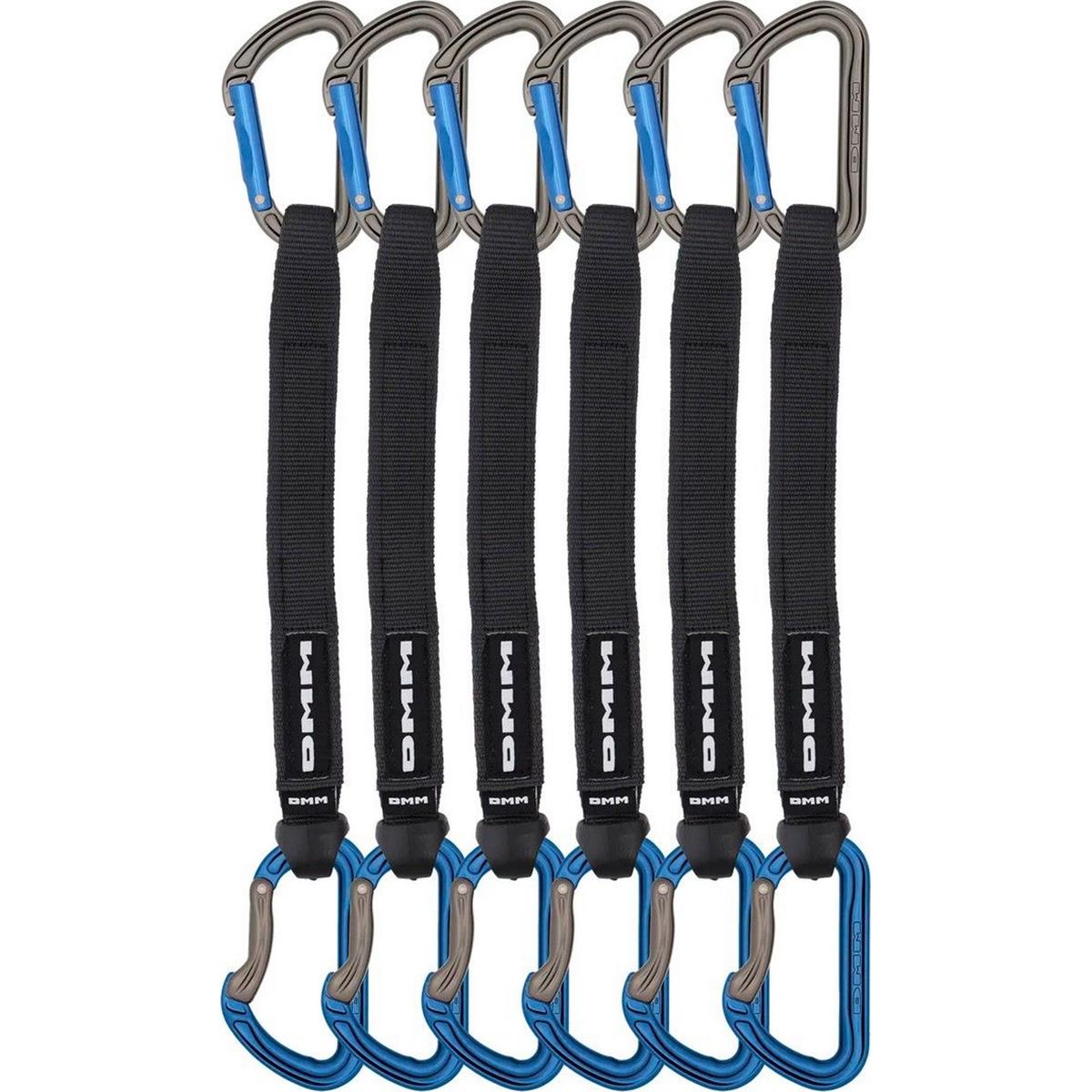 5031290229081 - Set aus 6 blauen Tech-Table Expressen 25 cm für Sportklettern mit Shadow Karabiner