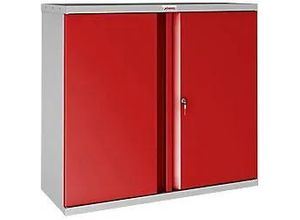 5032548010598 - SC Schrank Stahl 1 Abschließbar 1000 x 500 x 1000 mm Grau Rot