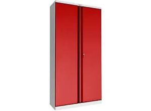 5032548010673 - SC Schrank Stahl 4 Abschließbar 1000 x 500 x 1900 mm Grau Rot