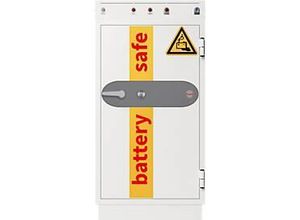 5032548015524 - Batterietresor Commander Pro BS1943K 199 l VDMA 249942024-08 2 Fachböden Zylinderschloss B 690 x T 710 x H 1385 mm Stahl signalweiß RAL 9003