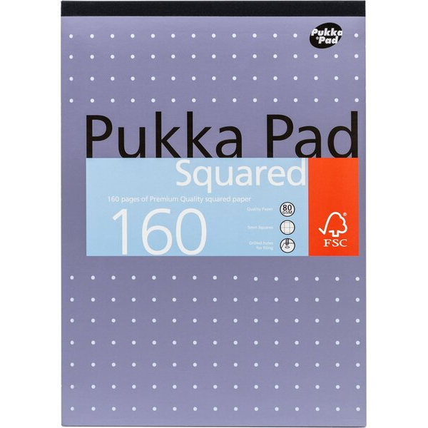 5032608001382 - Briefblock REFSQD Lineatur 22   kariert A4 80g lila 80 Blatt 5032608001382 Pukka Pads