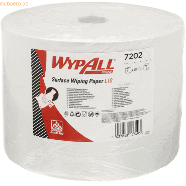 5033848003495 - WYPALL* Wischtuch L-10 EXTRA + Großrolle aus Airflexmaterial 1000 Tücher 1-lagig weiß