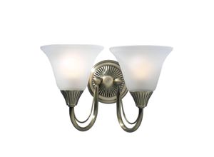 5035128163400 - 10-dar Lighting - dar boston - Doppelwandleuchte Antik Messing