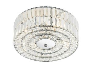 5035128388025 - 10-dar Lighting - dar errol - Crystal Semi Flush Deckenleuchte Leuchte aus poliertem Chrom