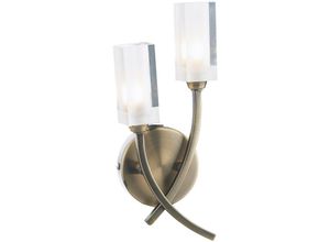 5035128456625 - 10-dar Lighting - dar morgan - Doppelwandleuchte Antik Messing