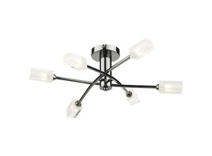 5035128456731 - 10-dar Lighting - dar morgan - Semi Flush Deckenleuchte Light Black Chrome 6x G9