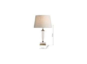 5035128458056 - Laura Ashley Carson Mittelgroße Tischlampe aus antikem Messing und Kristallsockel