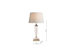 5035128490186 - Laura Ashley Carson Mittelgroße Tischlampe aus poliertem Nickel und Kristallsockel