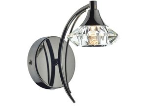 5035128499875 - 10-dar Lighting - dar luther - Einzelwandleuchte Schwarz Chrom Kristall