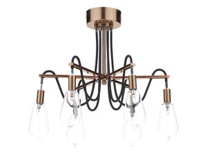 5035128513182 - 10-dar Lighting - dar scroll - Semi Flush Deckenleuchte Light Copper 6x G4