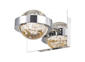 5035128576439 - Dar Lighting - dar livia - led Wandleuchte aus poliertem Chrom und Glas