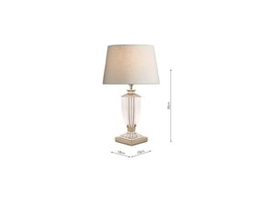 5035128578709 - Laura Ashley Carson Kleine Tischlampe aus poliertem Nickel und Kristallsockel