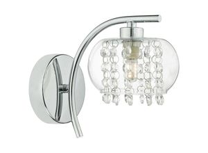 5035128588166 - Dar Lighting - dar elma - Kristall-Einzelwandleuchte aus poliertem Chrom und Glas